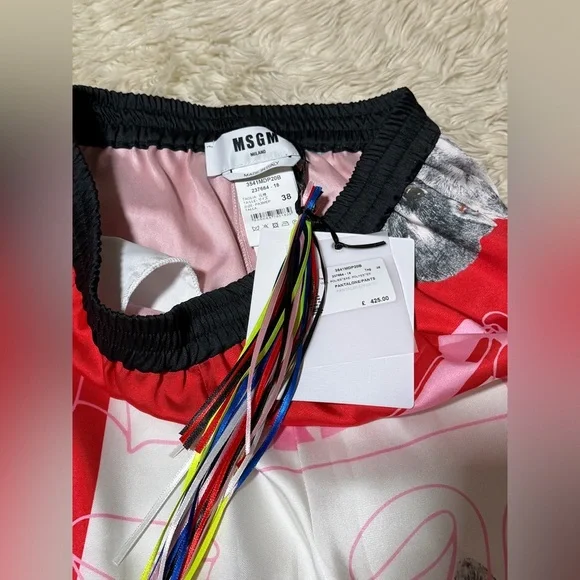 NWT MSGM x Lorenza Longhi Cat Print Pants - Size 4 - Picture 5 of 8